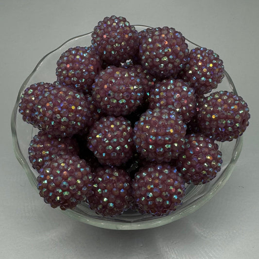 20mm Dusty Rose Rhinestone Acrylic Bead
