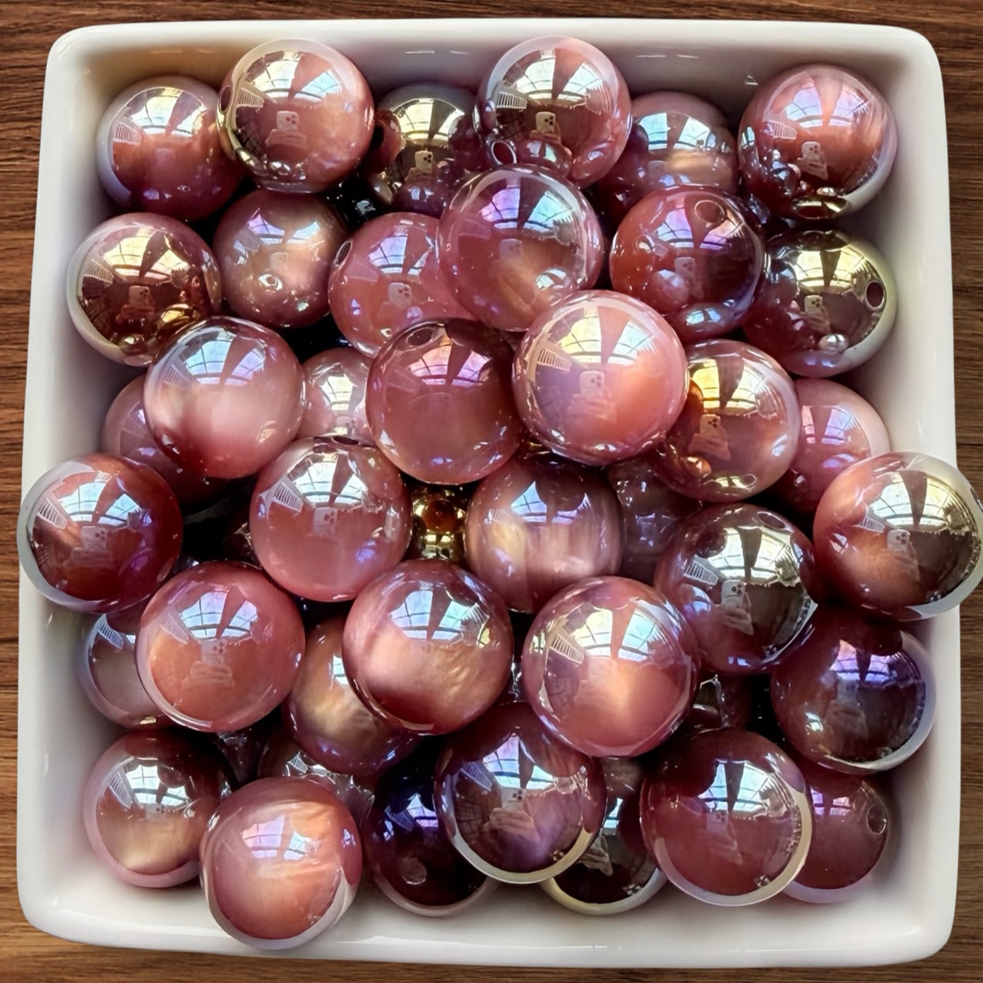 16mm burgundy Cat Eye Acrylic Bead