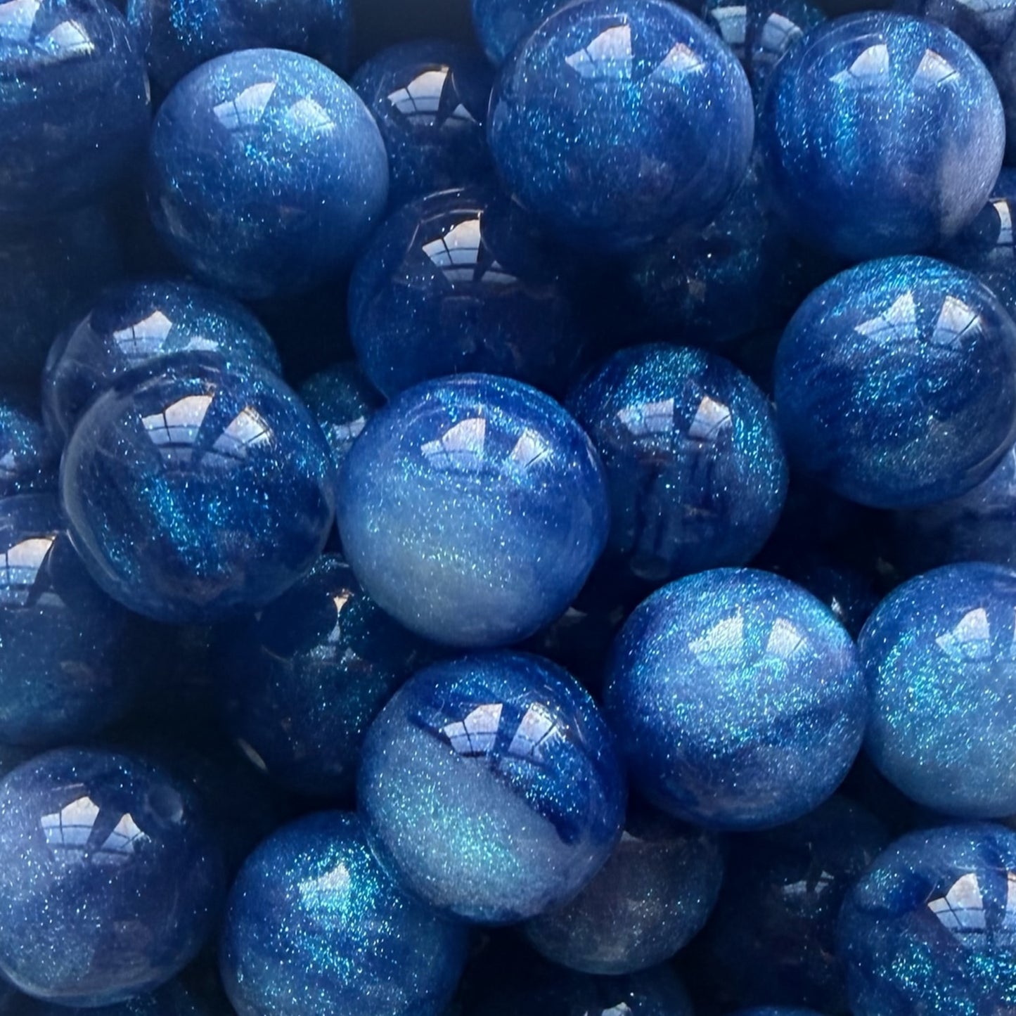 16mm Royal Blue Galaxy Acrylic Bead