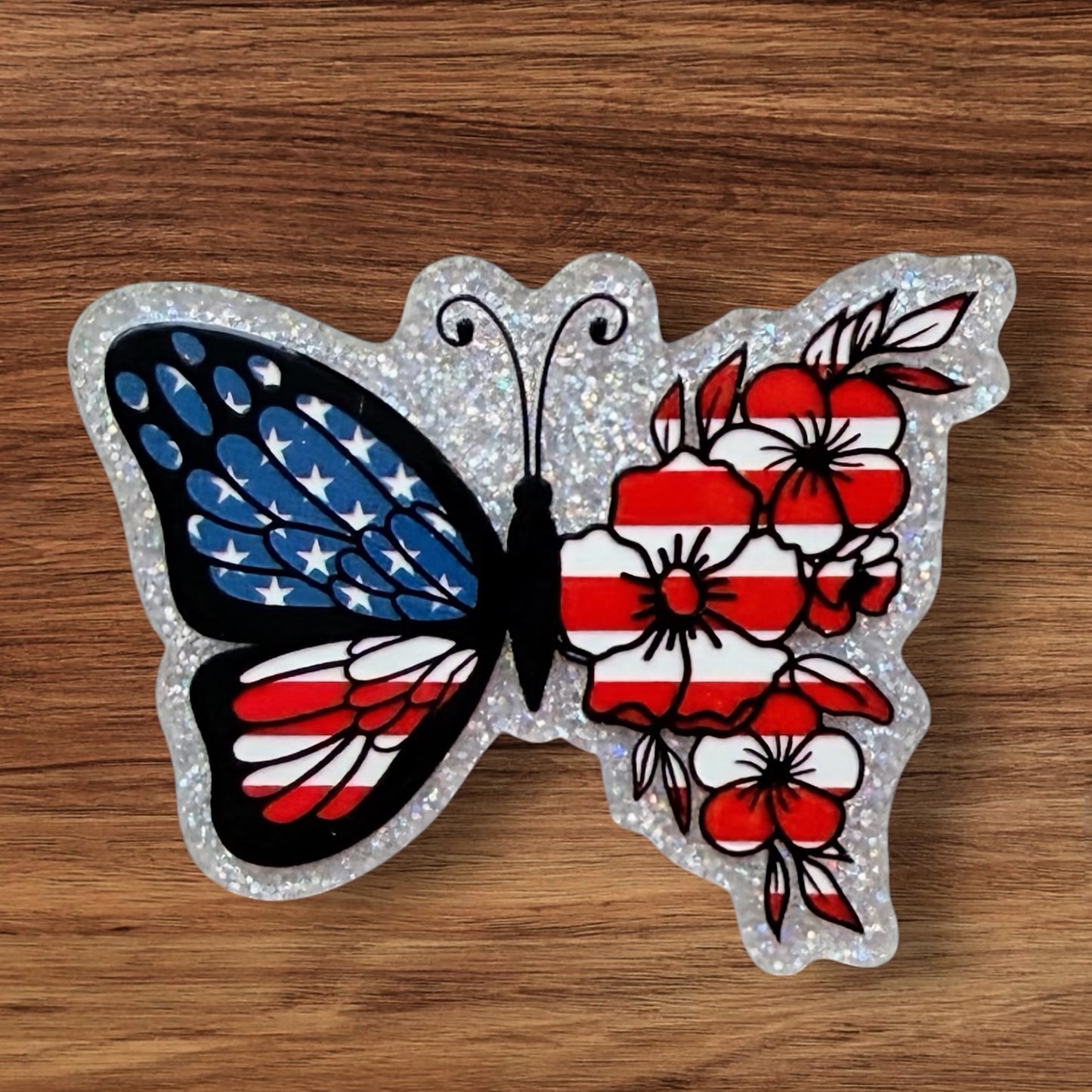 Patriotic Butterfly Acrylic Flatback