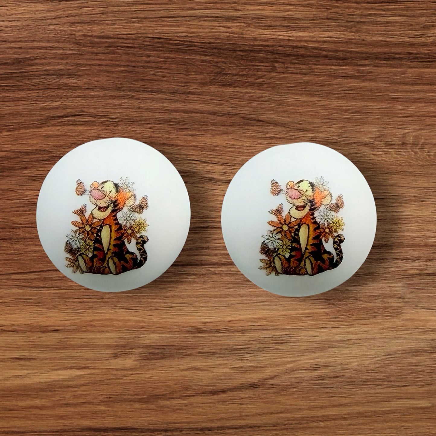 15mm Printed Tiger Silicone Bead (Custom)