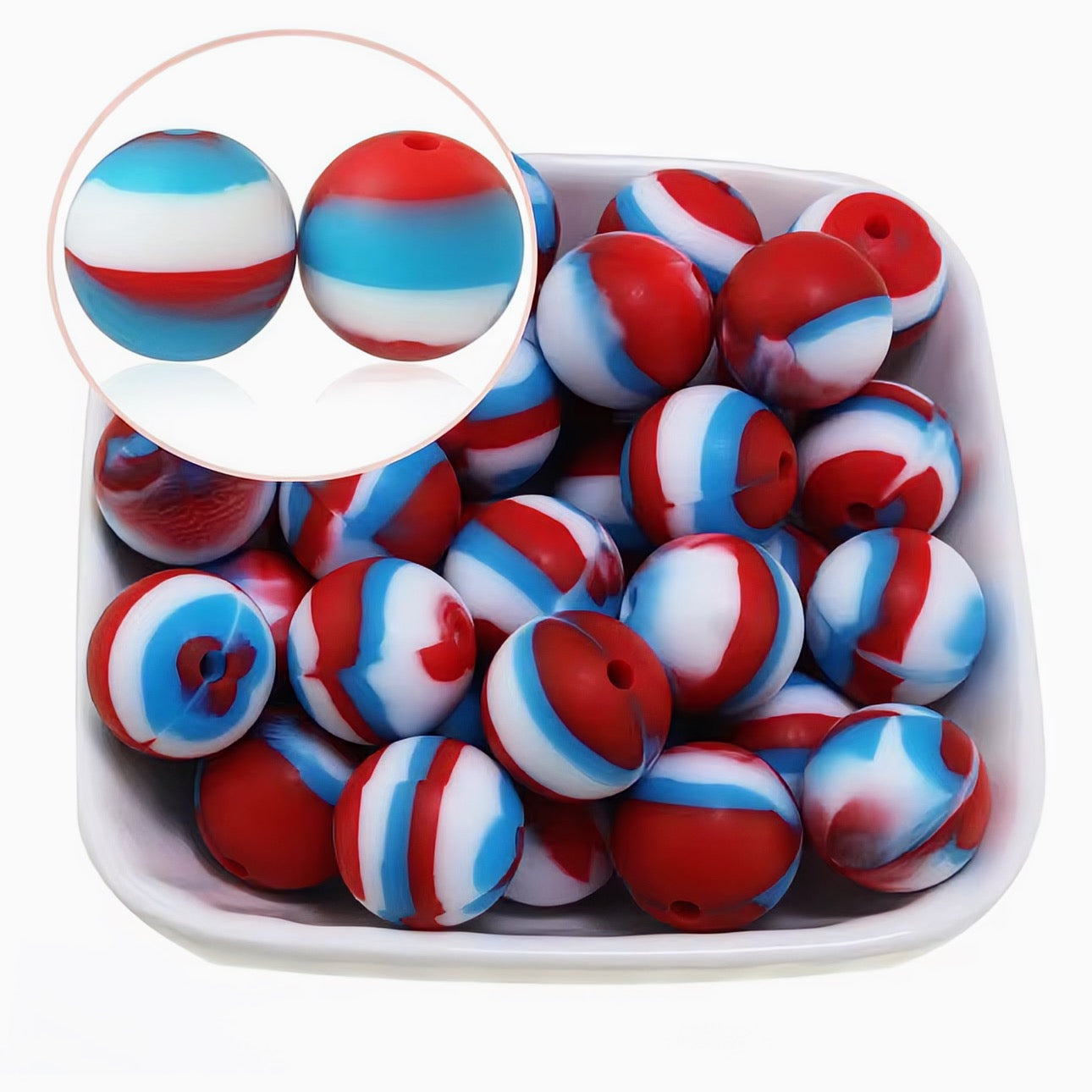 15mm Americana Silicone Bead