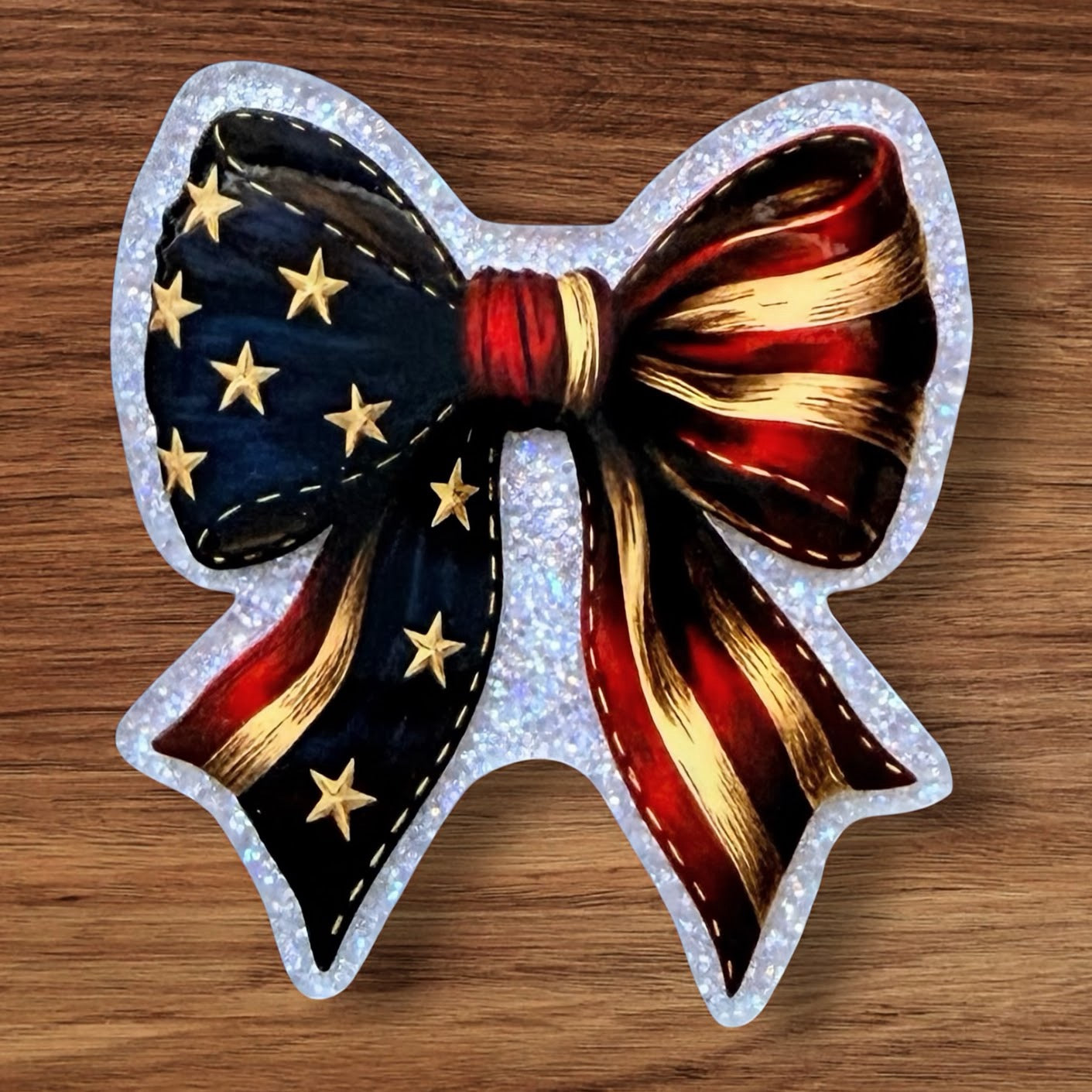 Patriotic Bow Acrylic Flatback