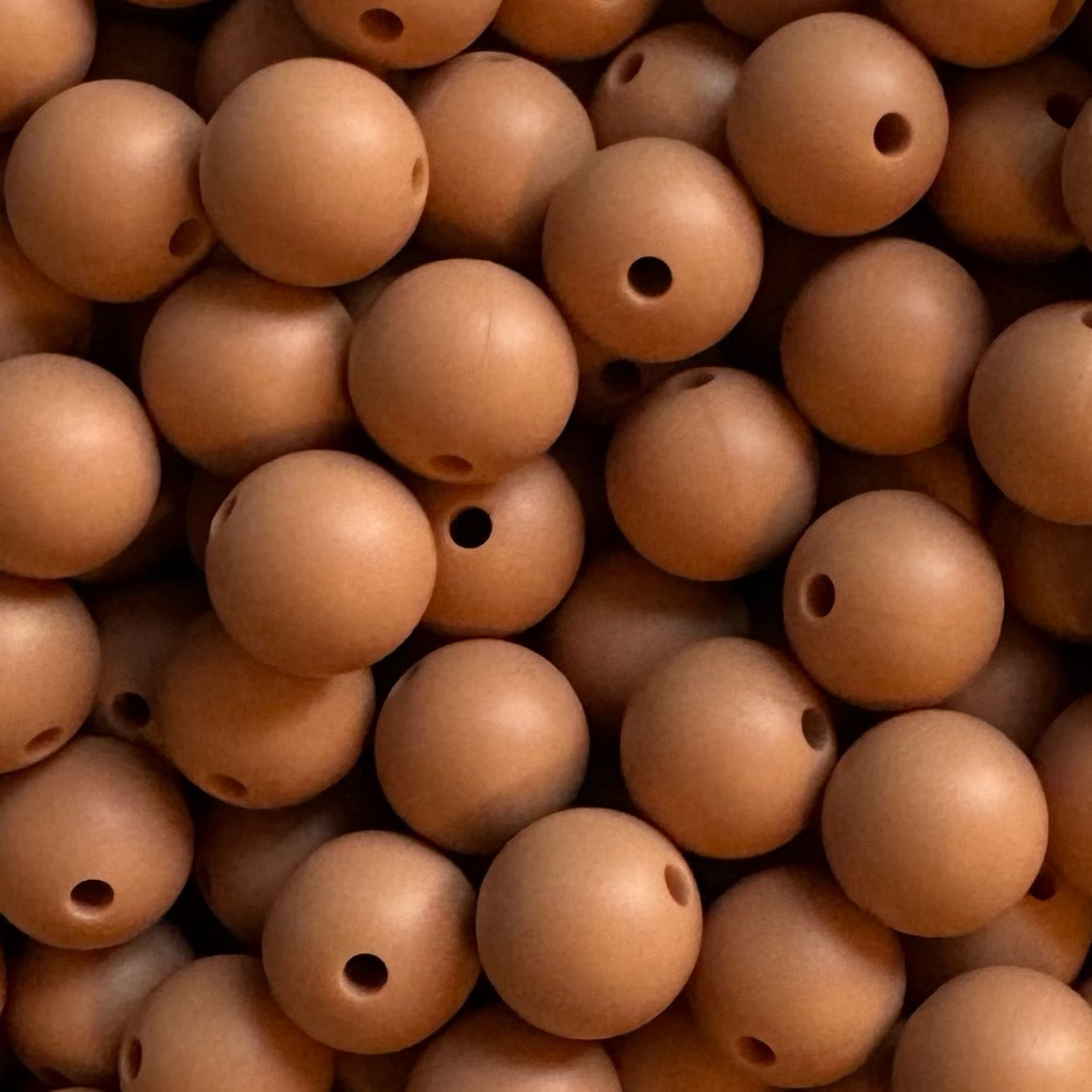 15mm Dusty Coral Silicone Bead