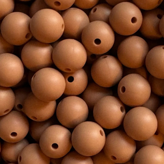 15mm Dusty Coral Silicone Bead