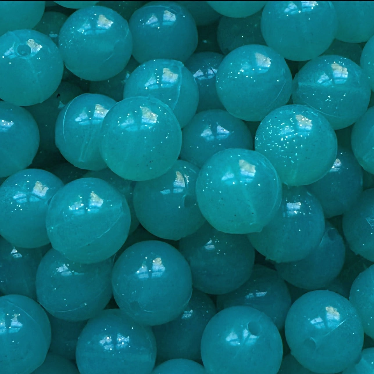 15mm Dark Turquoise Jelly Silicone Bead