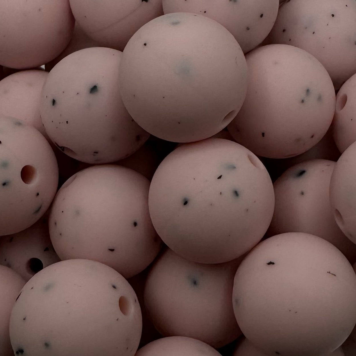 15mm Pink Granite Silicone Bead