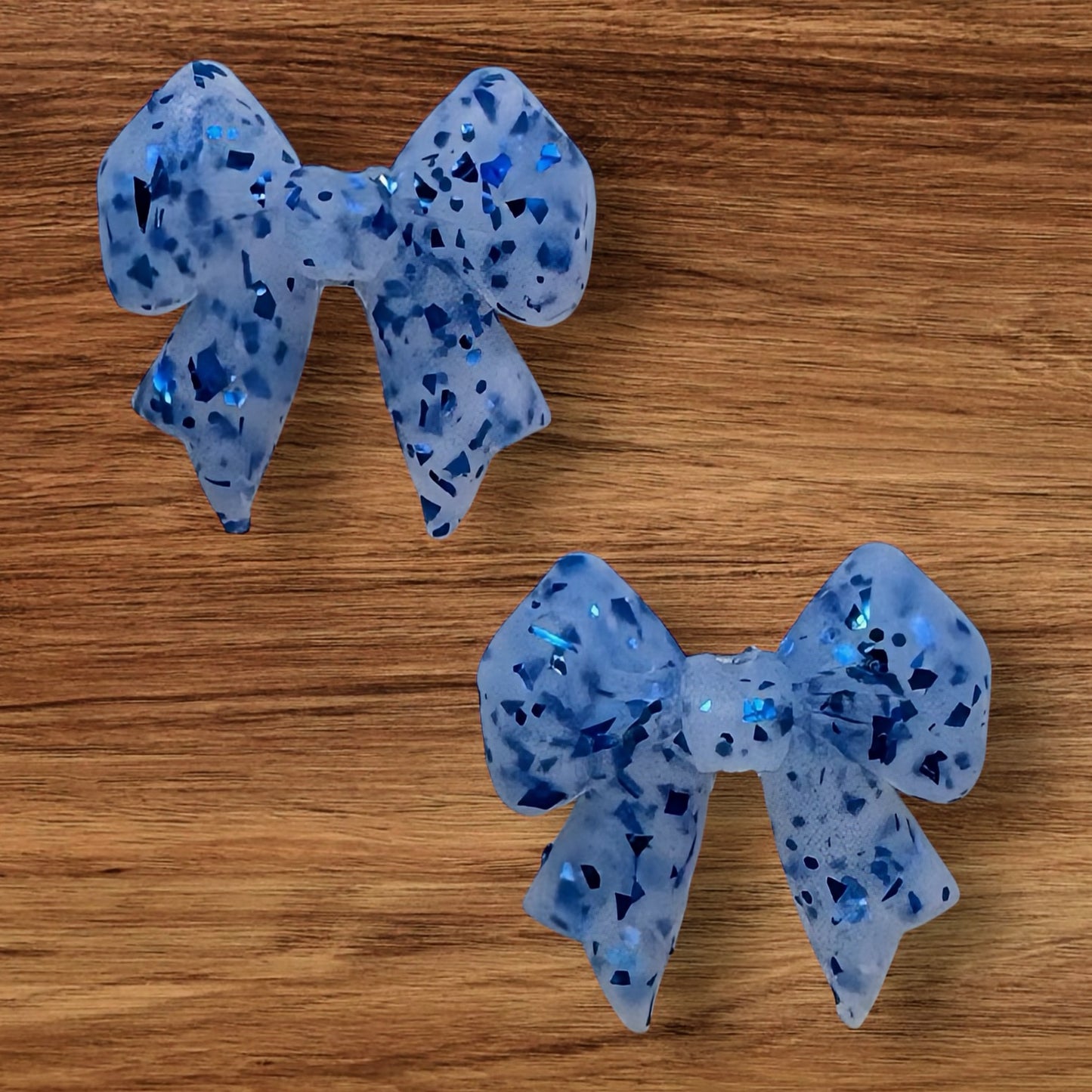 Blue Glitter Bow Focal