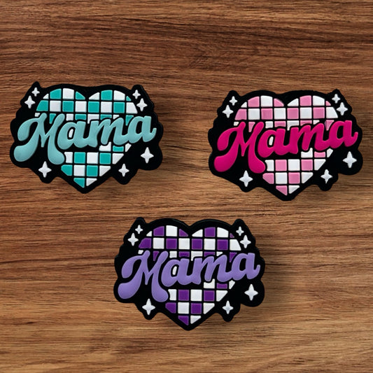 Checkered Mama Heart Focal