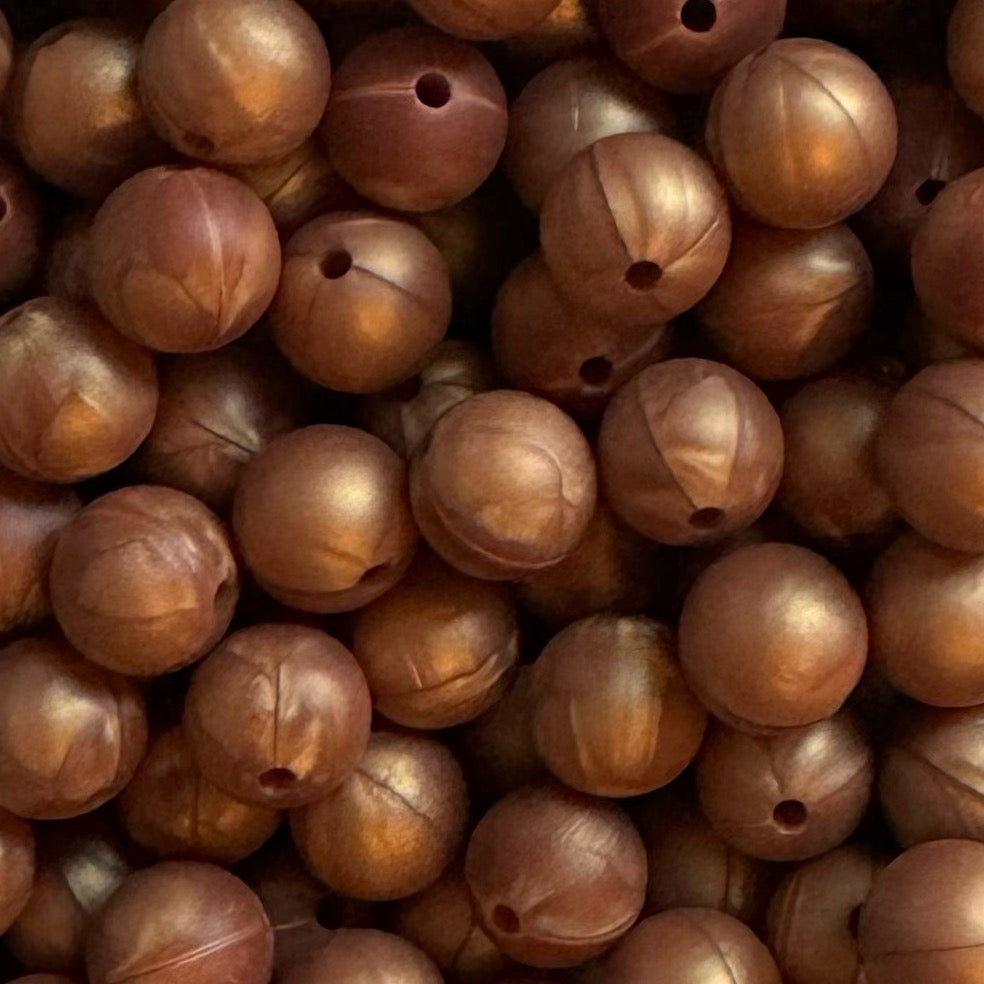 15mm Copper Silicone Bead
