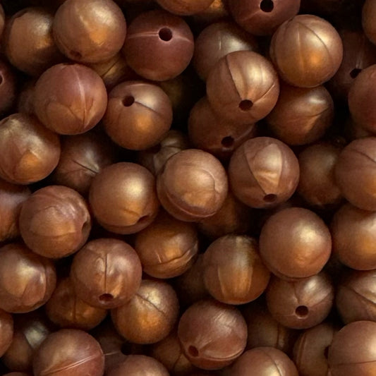 15mm Copper Silicone Bead