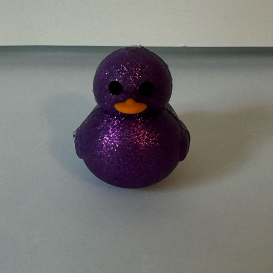 3-D Dark Purple Glitter Duck Focal