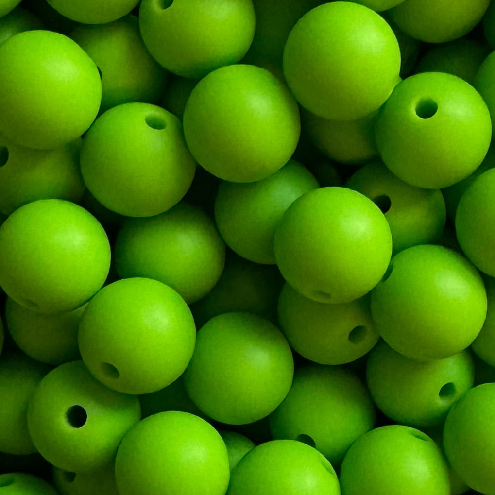 15mm Willow Green Silicone Bead