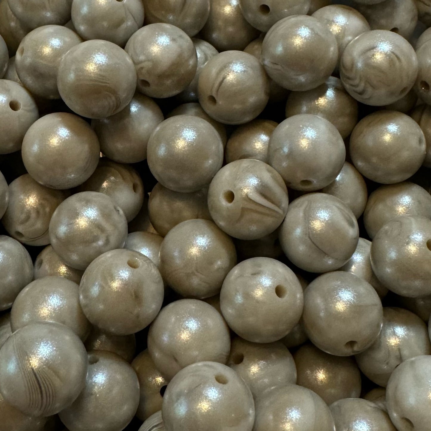 15mm Grey Swirl Chameleon Silicone Bead