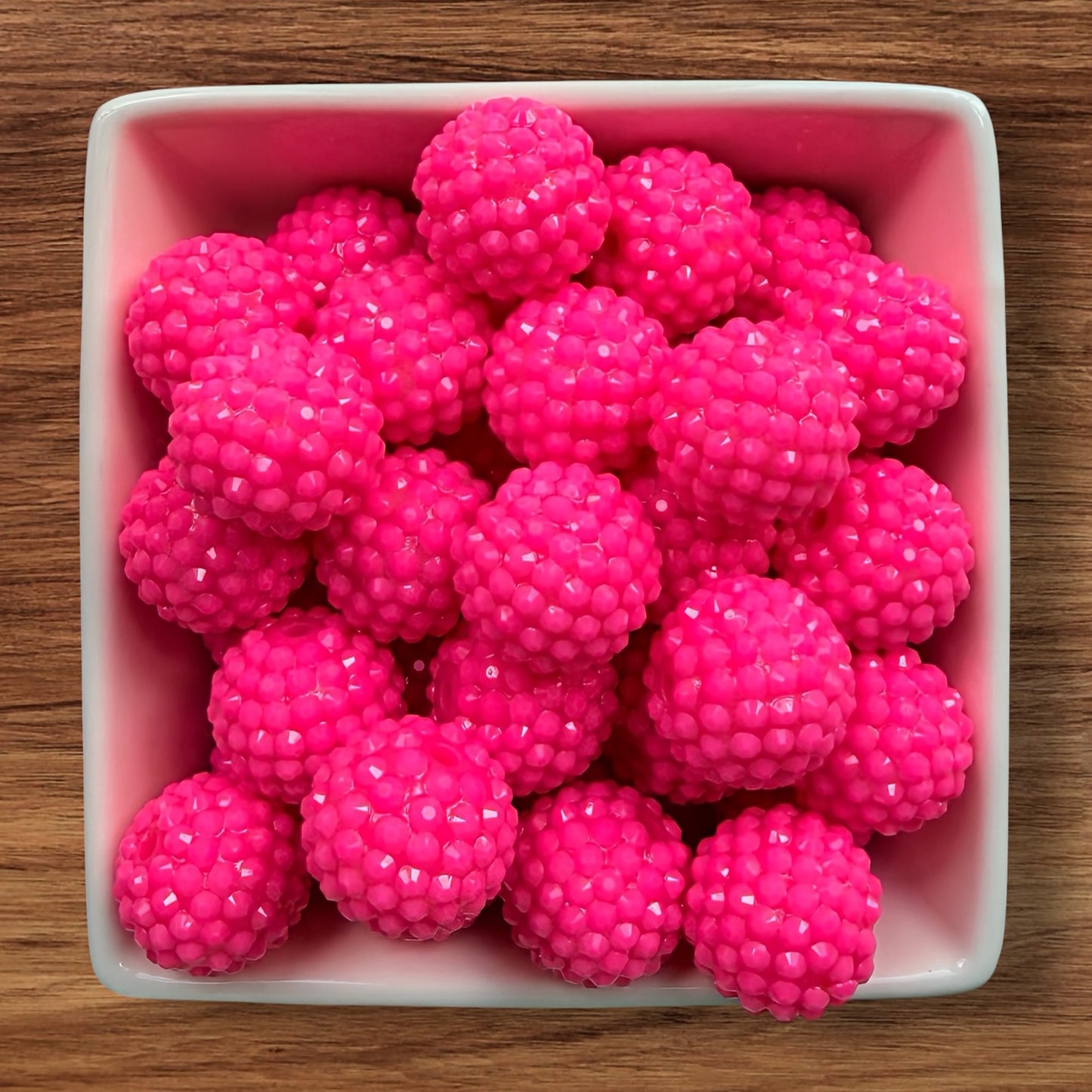 20mm Hot Pink Jelly Rhinestone Acrylic Bead