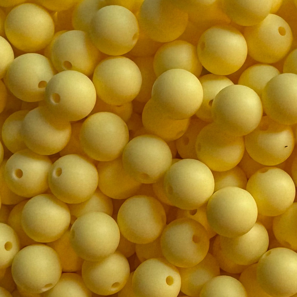 12mm Canary Yellow Silicone Bead