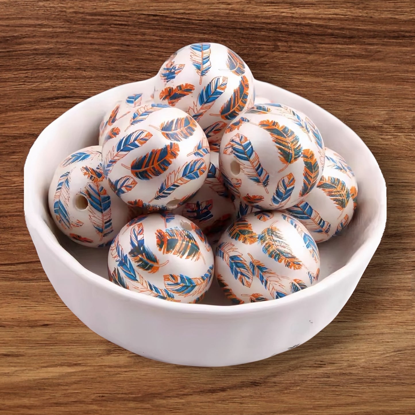 20mm Feathers Acrylic Bead