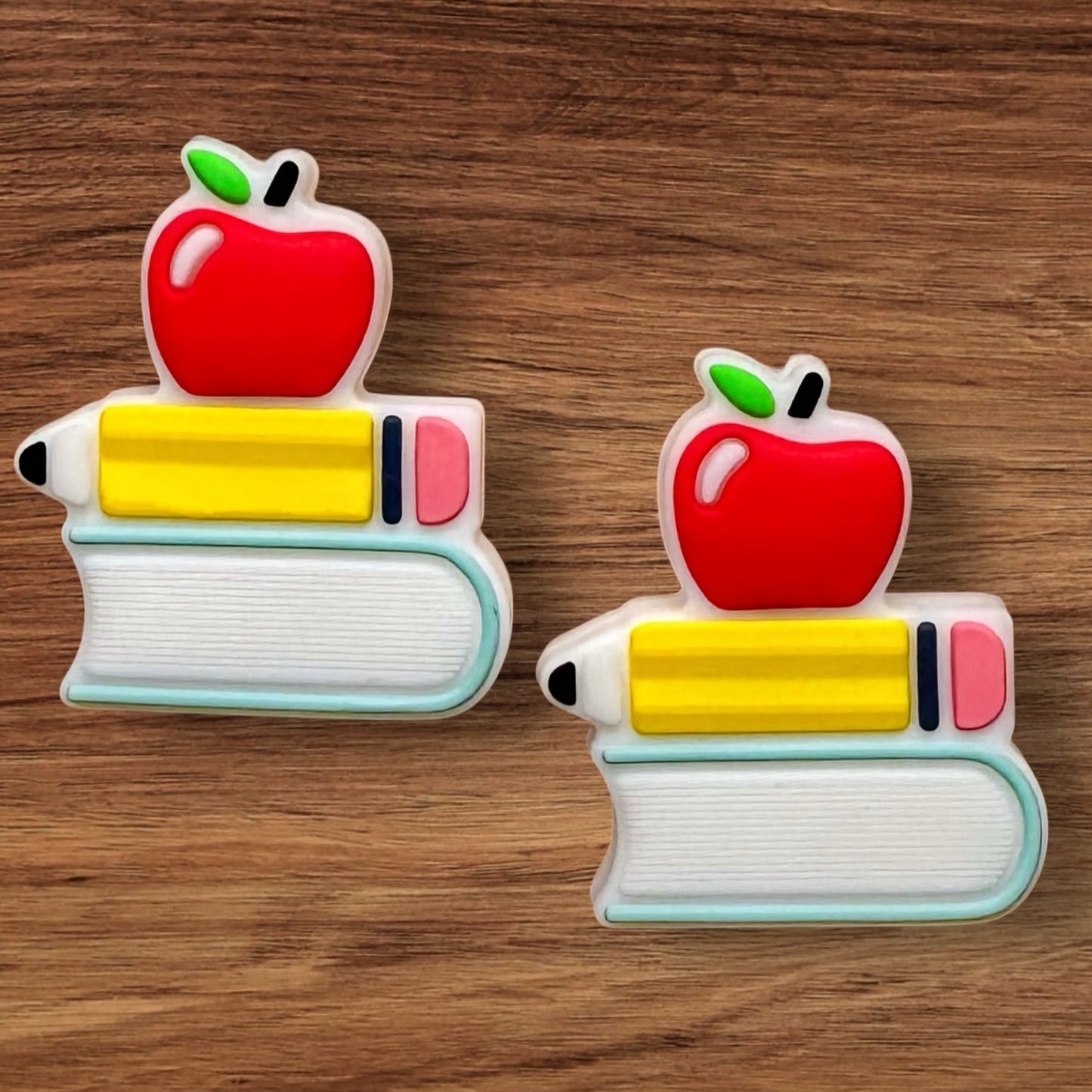 Book, Pencil, and Apple Stack Focal
