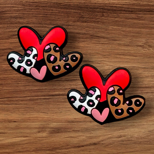 Leopard Print Hearts Focal