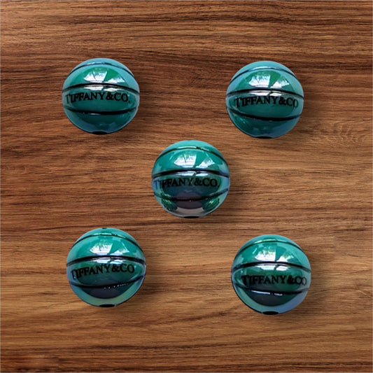 16mm Blue Basketball Acrylic Bead