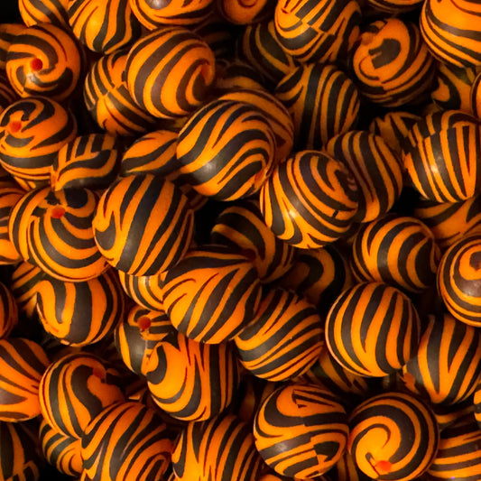 15mm Tiger Stripe Silicone Bead