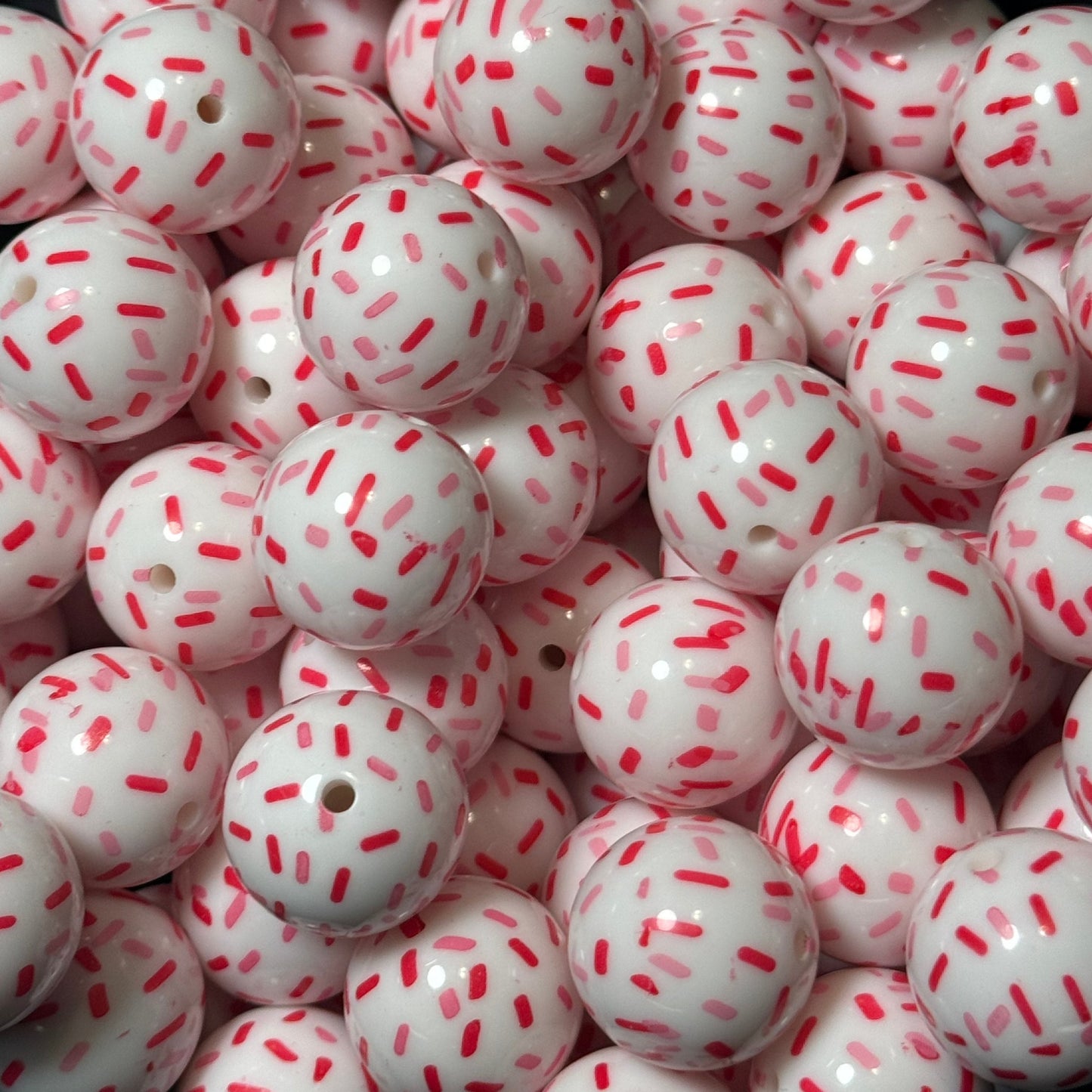 20mm Valentine's Day Sprinkles Acrylic Bead
