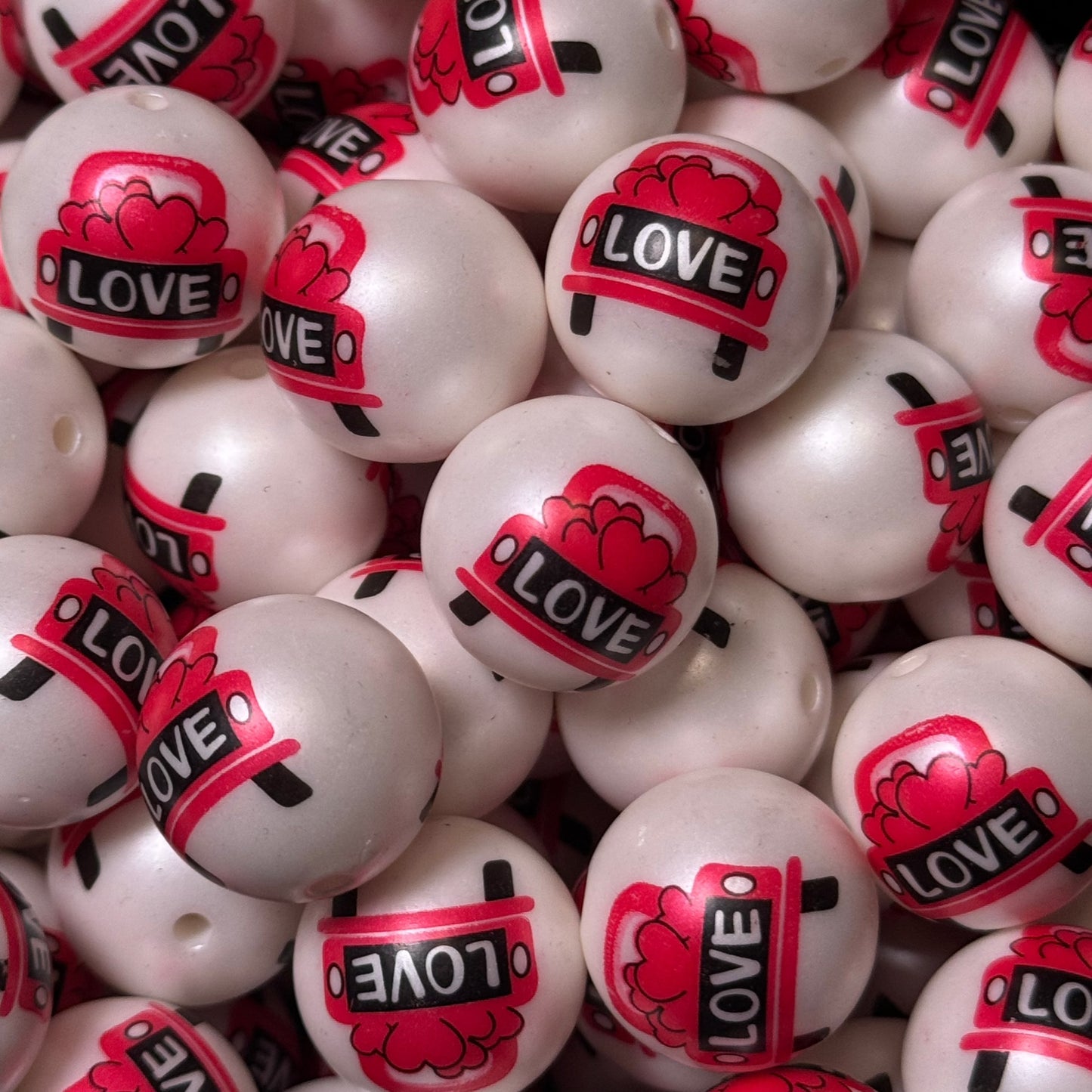 20mm Love Truck Acrylic Bead