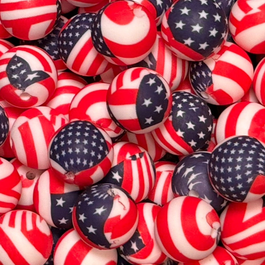 15mm Dark Flag Silicone Bead