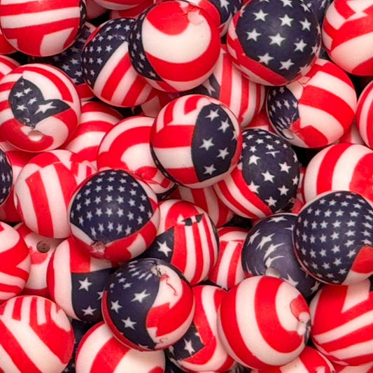 15mm Dark Flag Silicone Bead