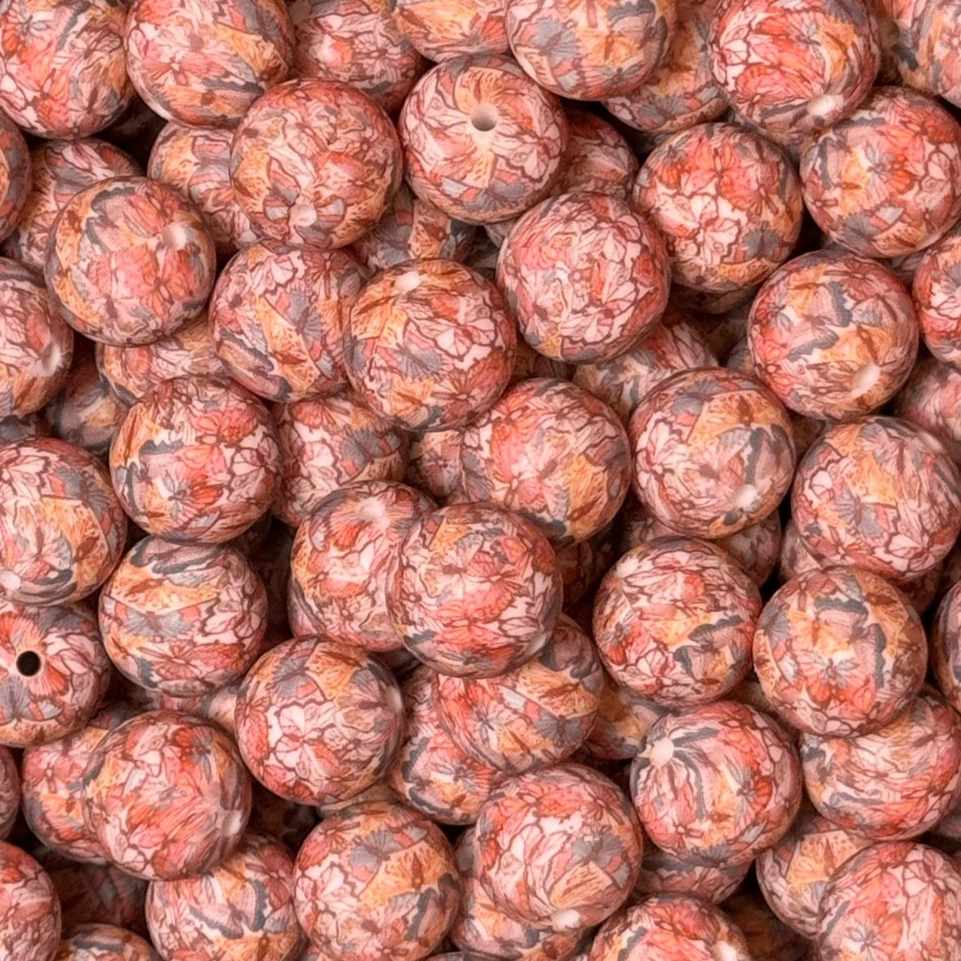 15mm Boho and Butterflies Silicone Bead