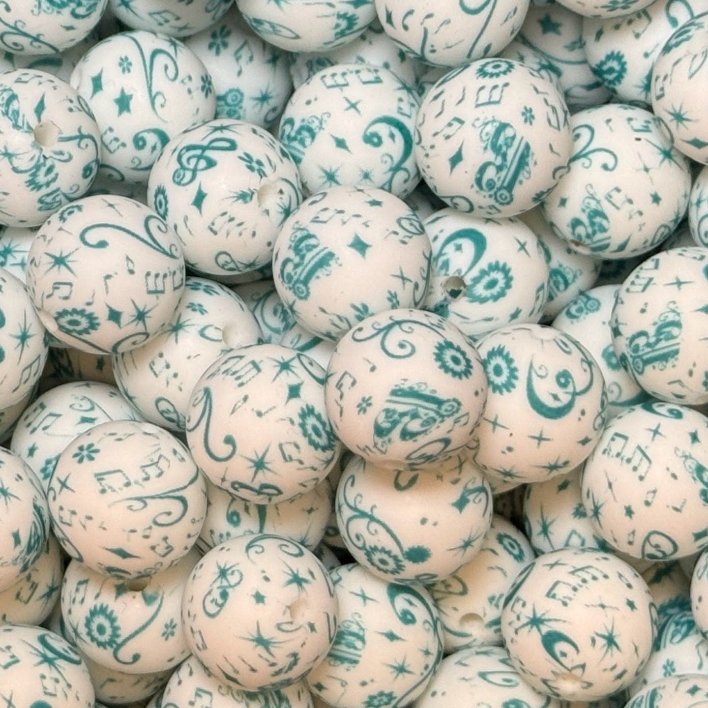 15mm Musical Silicone Bead