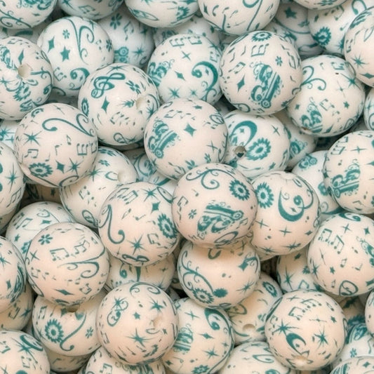 15mm Musical Silicone Bead