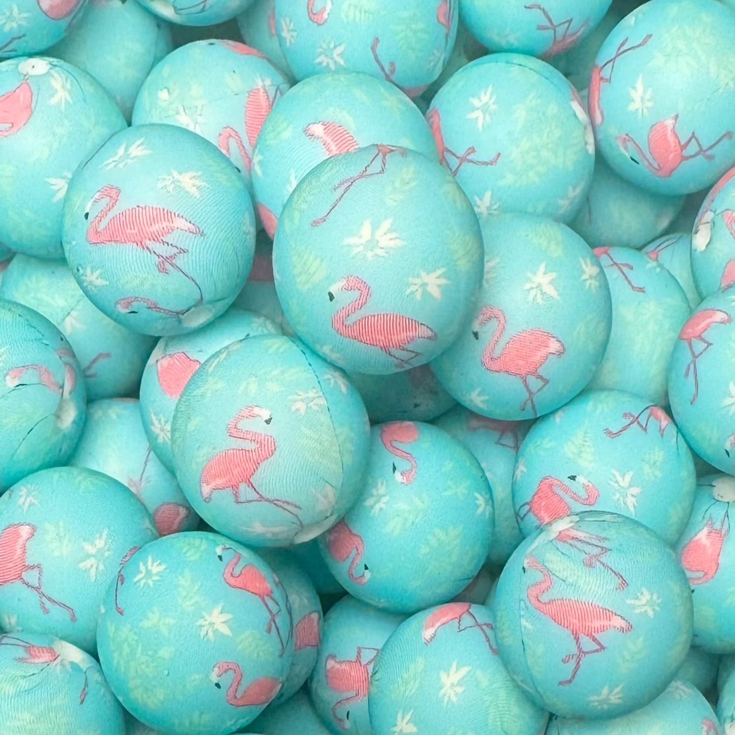 15mm Flamingos Silicone Bead