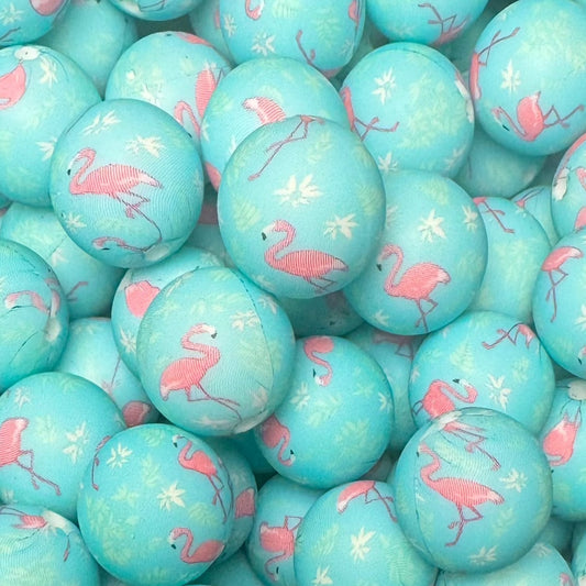 15mm Flamingos Silicone Bead