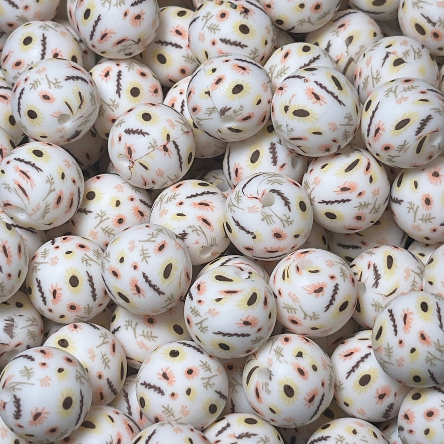 15mm Spring Blooms Silicone Bead