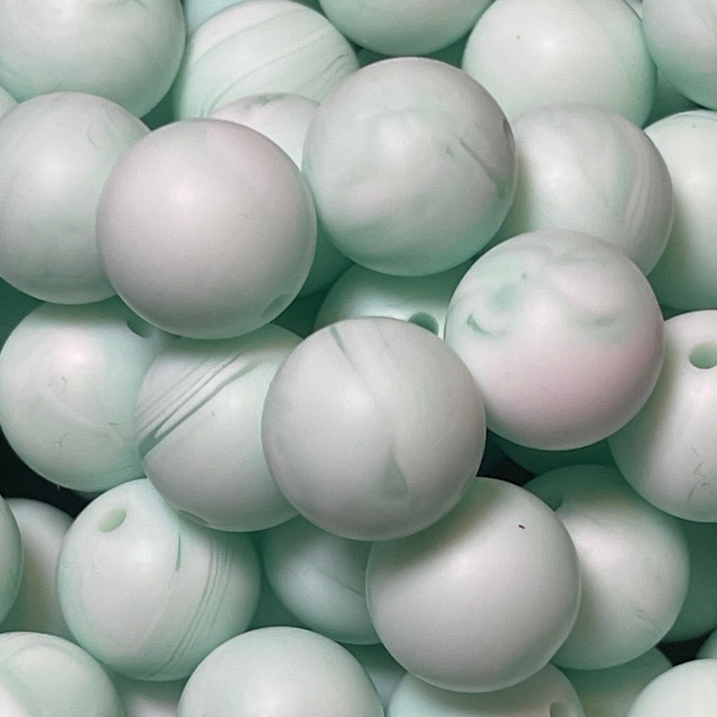 15mm Gray Marble Silicone Bead