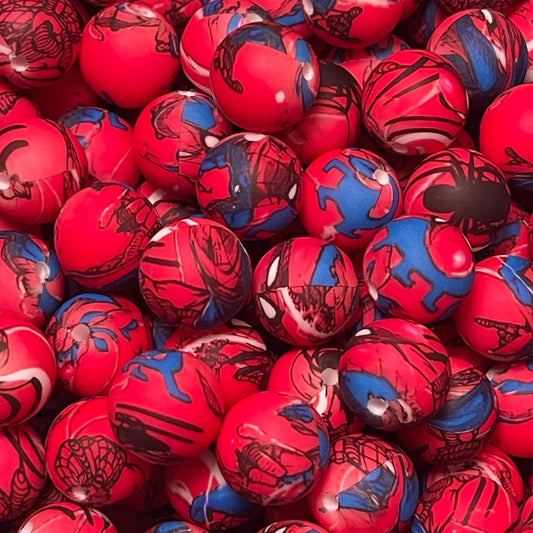 15mm Web Fun Silicone Bead