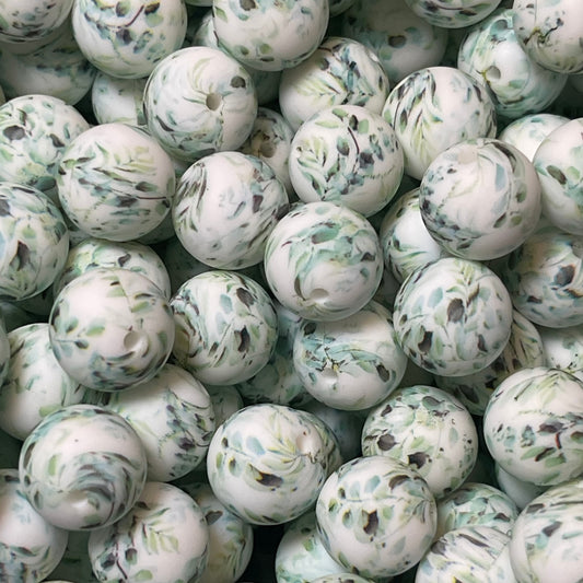15mm Elegant Floral Silicone Bead