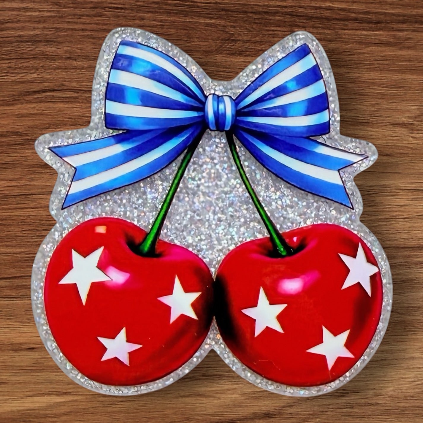 Patriotic Cherries Acrylic Flatback