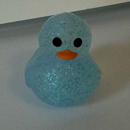 3-D Blue Glitter Duck Focal