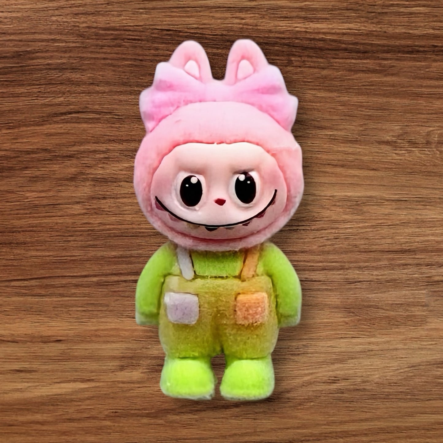 Flocked Monster With Bow Bead