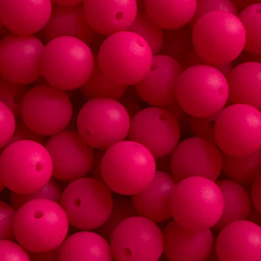 15mm Purple Red Silicone Bead
