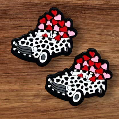 Leopard Truck With Hearts Focal