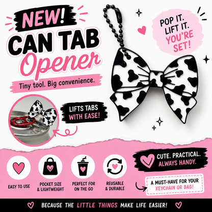 3-D Printed Cow Print Bow Tab Opener