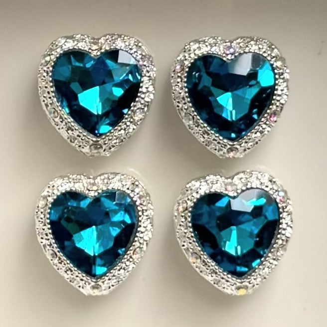 Silver Heart Turquoise Gemstone Bead