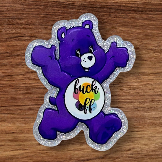 Purple Swear Bear Acrylic Flatback