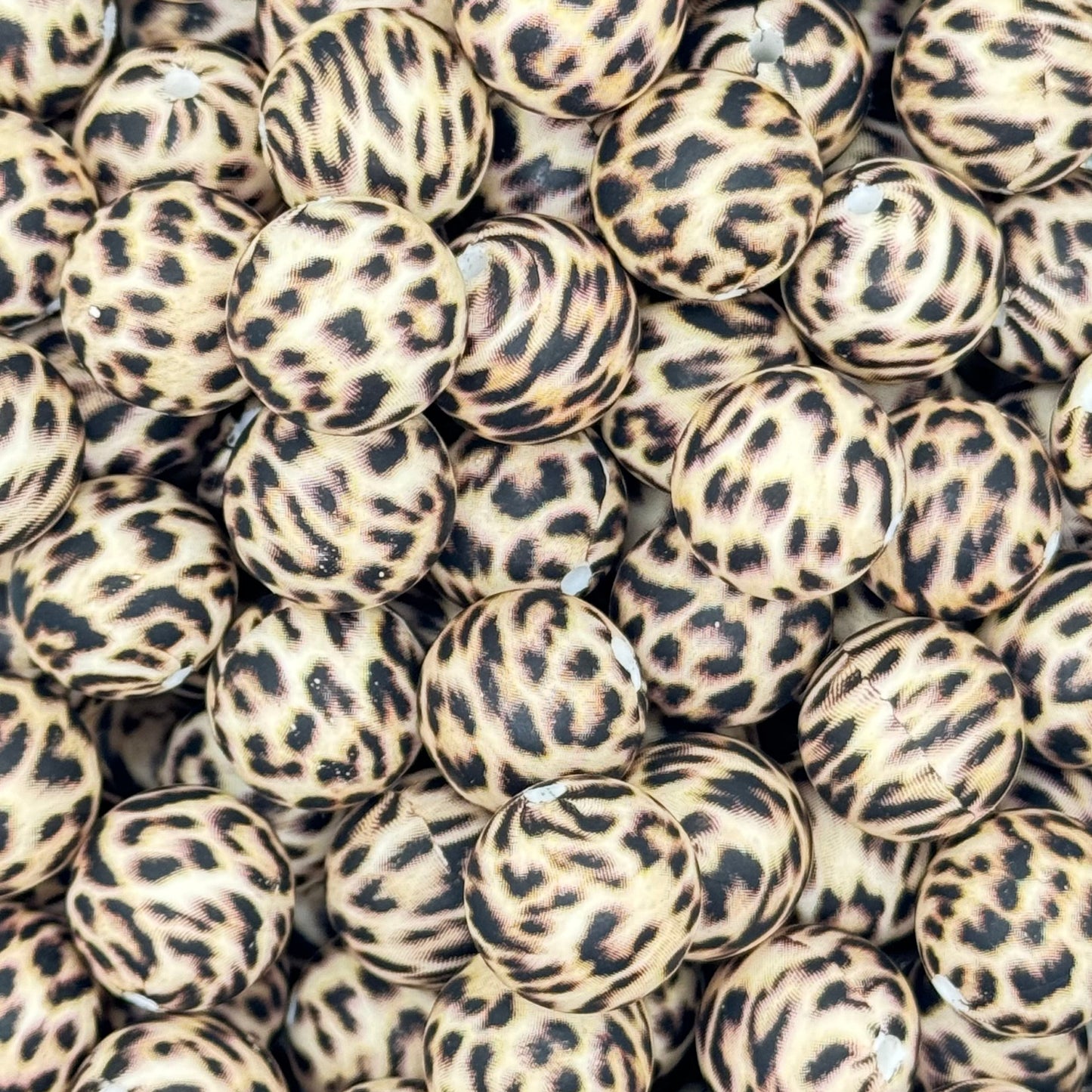 15mm Cheetah Print Silicone Bead