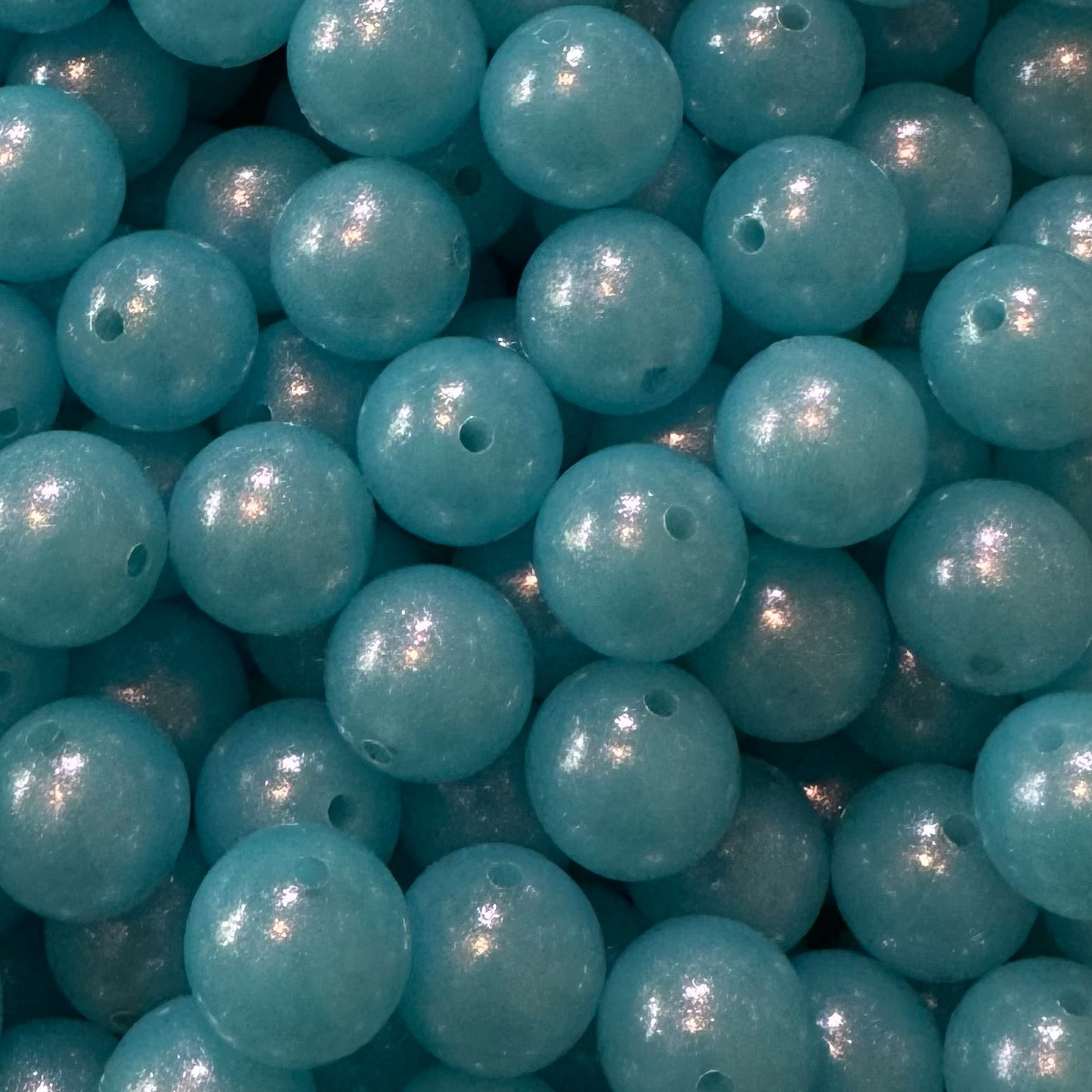 15mm Ice Blue Chameleon Silicone Bead