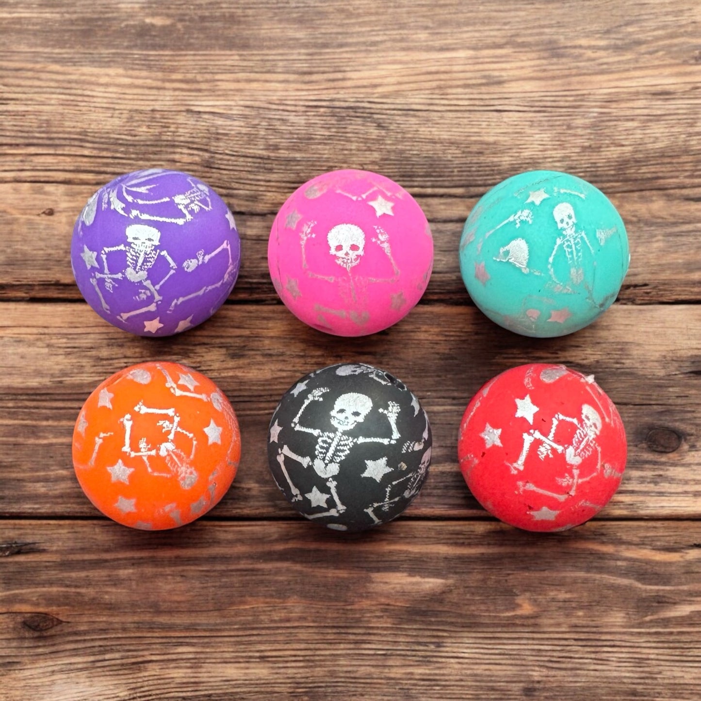 15mm Dancing Skeleton Silicone Beads