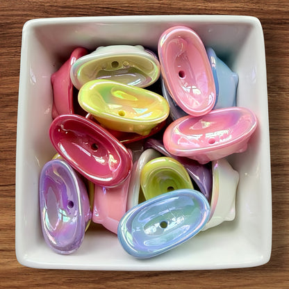 Iridescent Tub Acrylic Bead